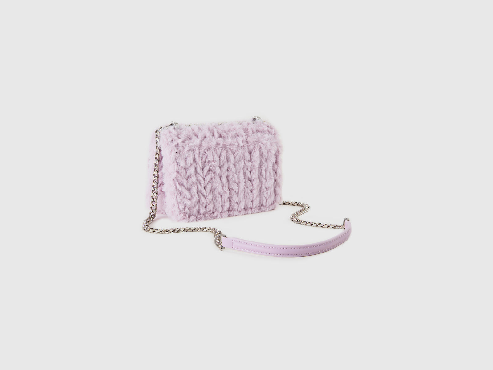 Borsa piccola in pelliccetta sintetica da donna lilla 2 | Benetton Outlet