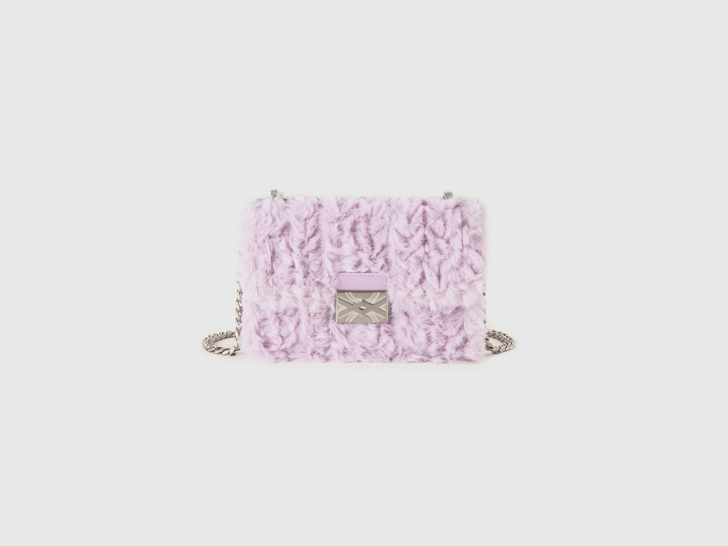 Borsa piccola in pelliccetta sintetica da donna lilla | Benetton Outlet