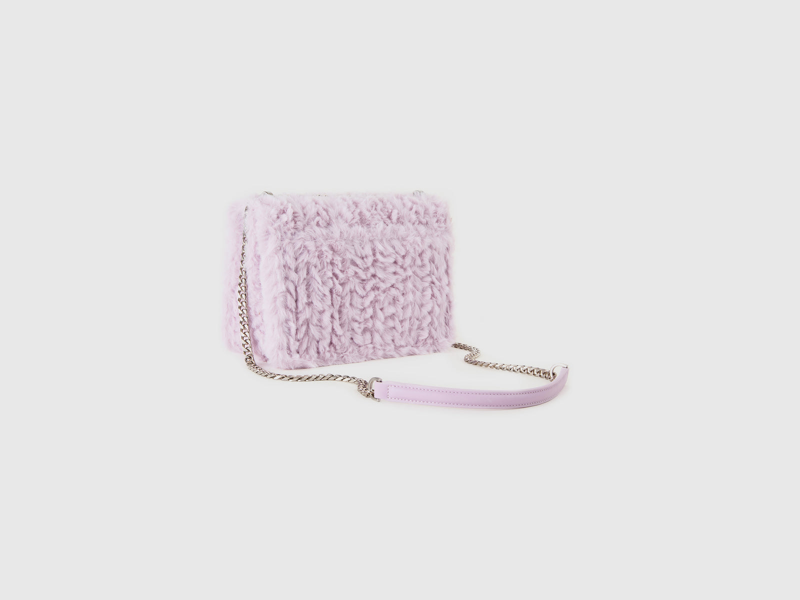 Borsa grande in pelliccetta sintetica da donna lilla 2 | Benetton Outlet