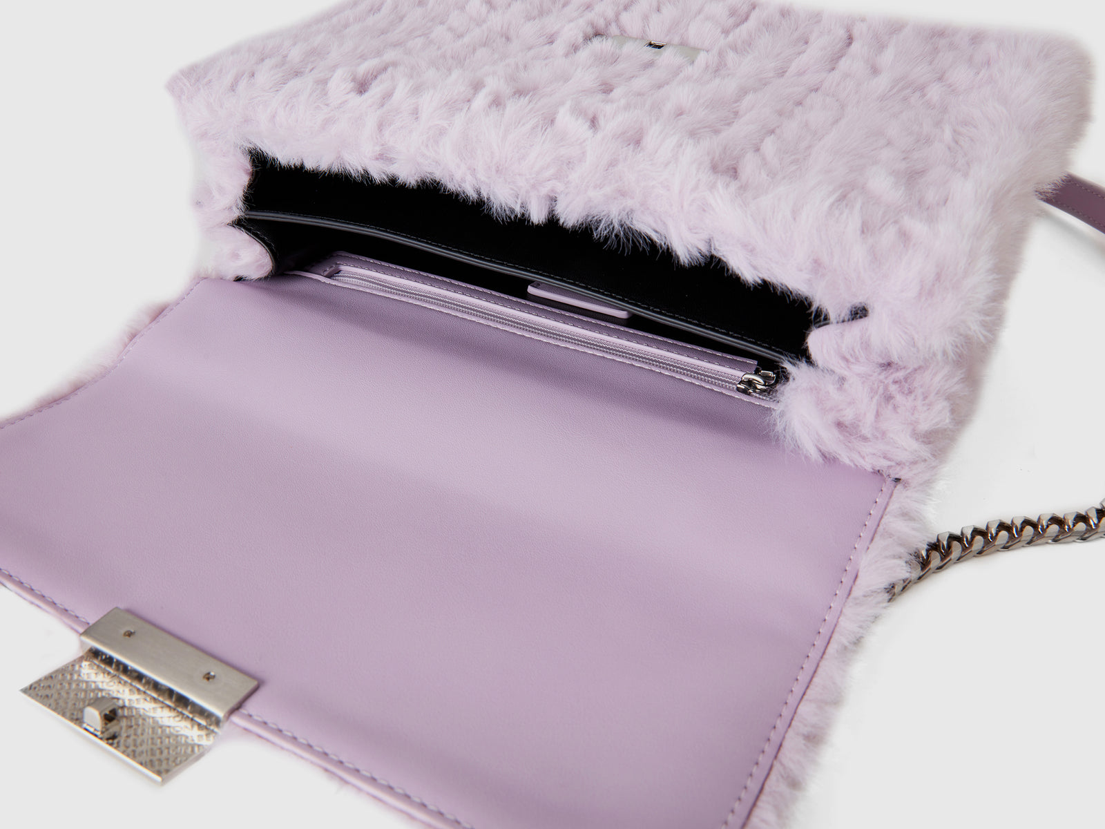 Borsa grande in pelliccetta sintetica da donna lilla 3 | Benetton Outlet