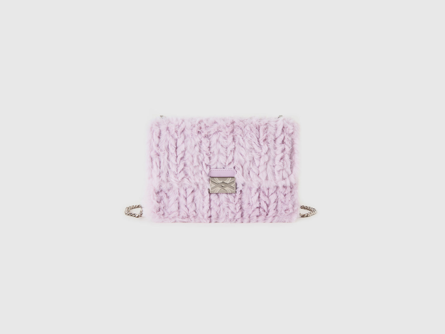Borsa grande in pelliccetta sintetica da donna lilla | Benetton Outlet