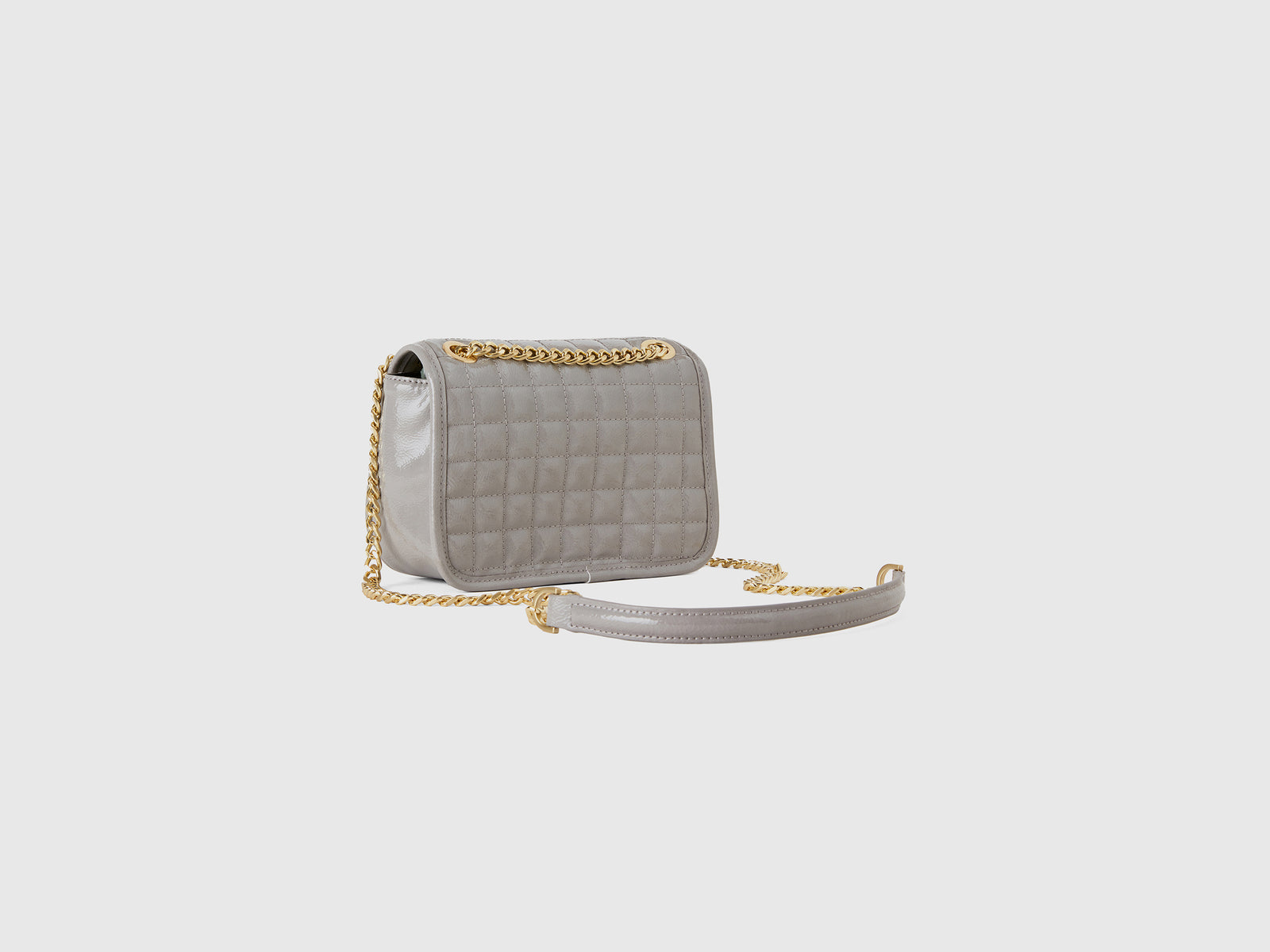 Borsa piccola lucida da donna grigio 2 | Benetton Outlet