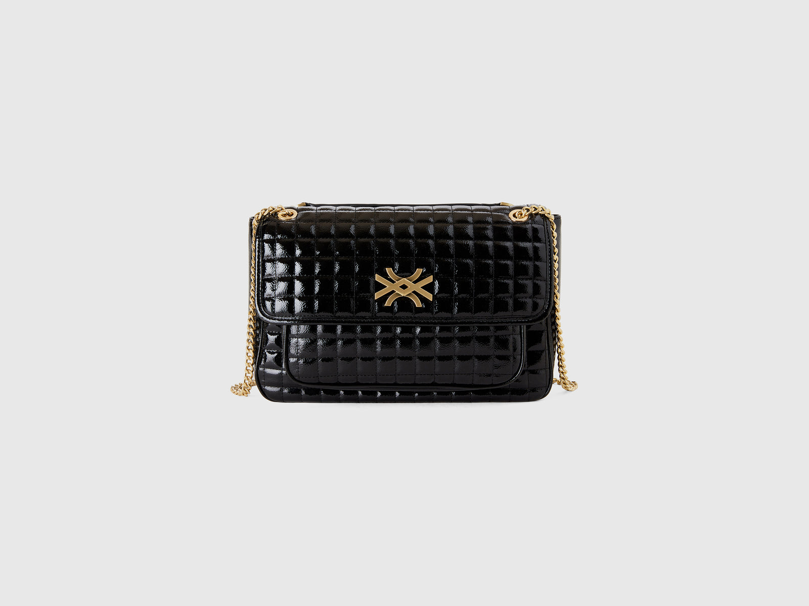 Borsa grande lucida da donna nero | Benetton Outlet
