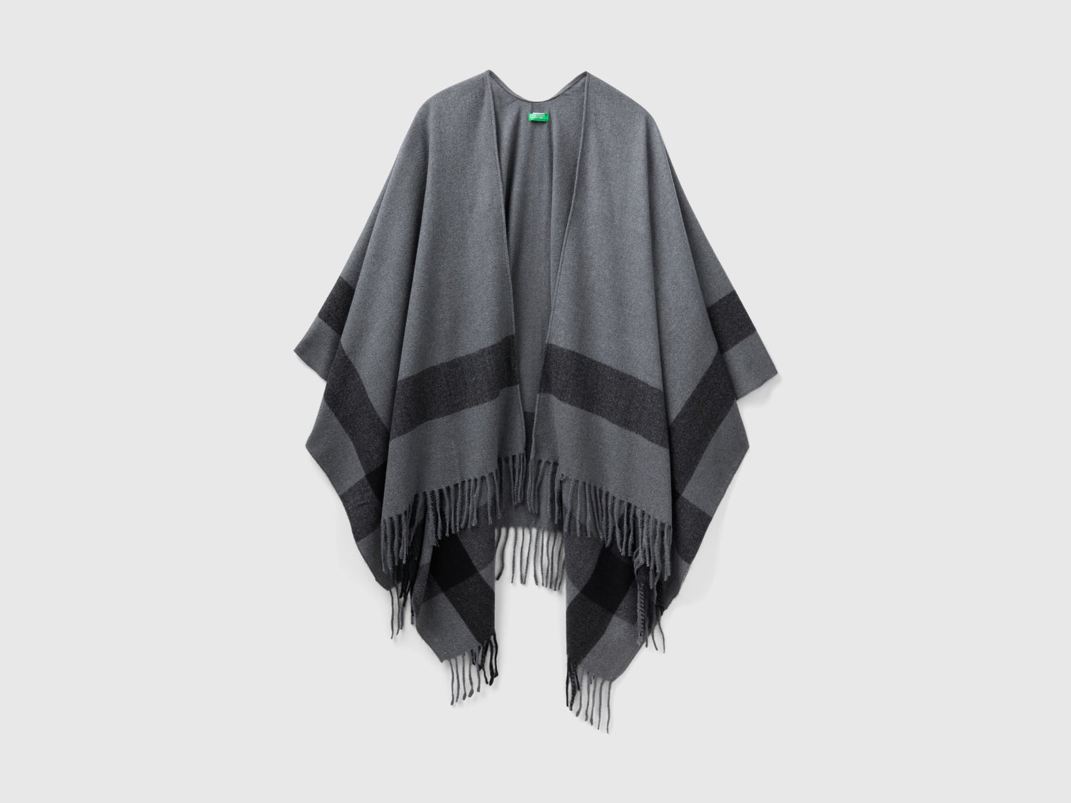 Mantella con bande da donna grigio chiaro | Benetton Outlet