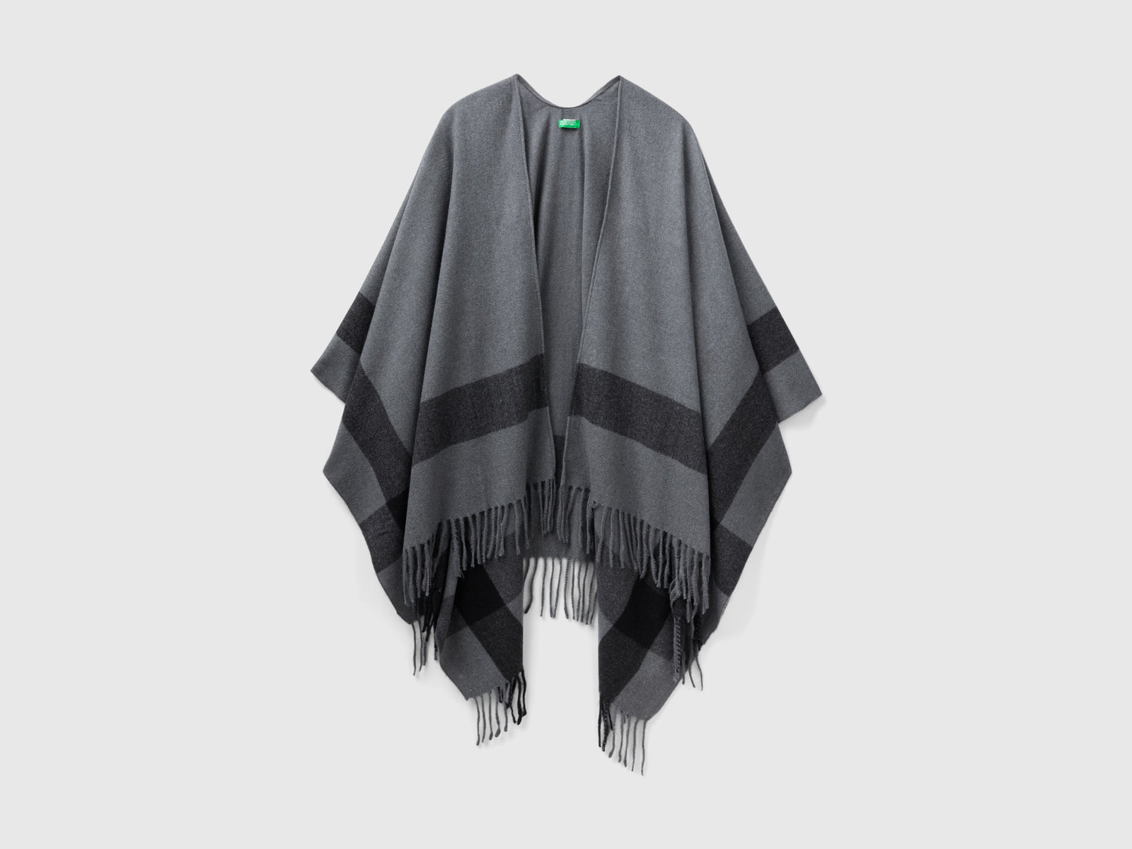 Mantella con bande da donna grigio chiaro | Benetton Outlet