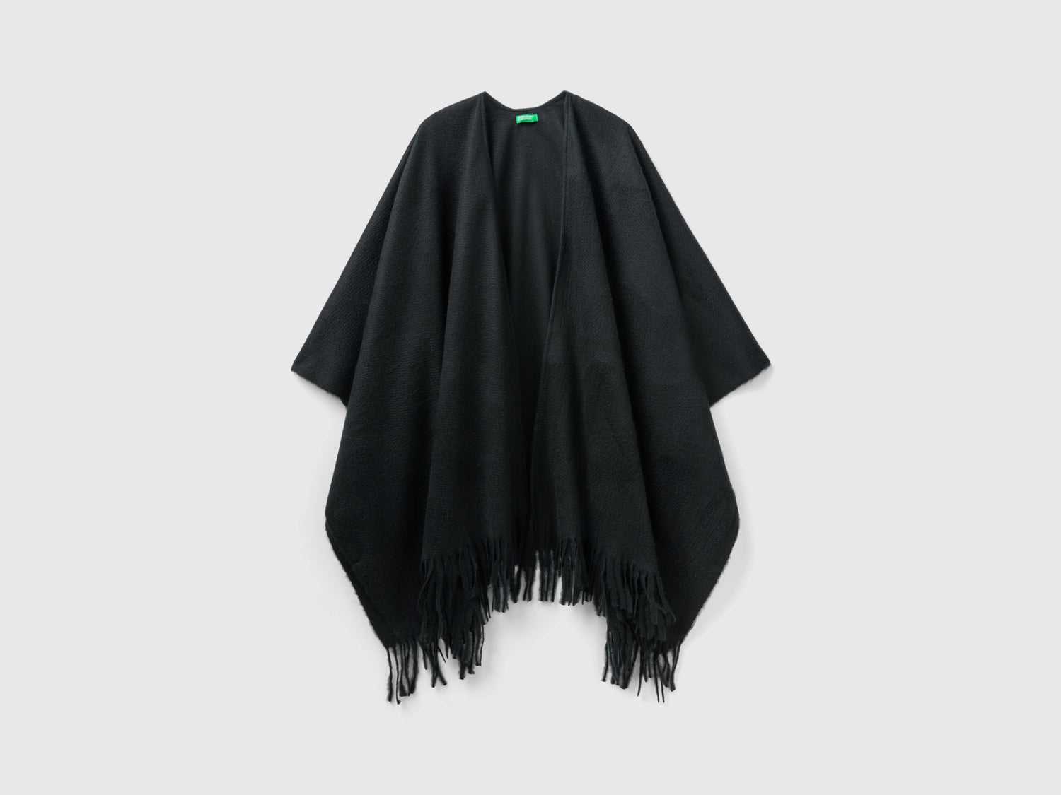 Mantella con frange da donna grigio scuro | Benetton Outlet
