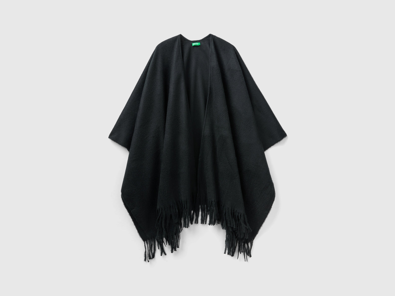 Mantella con frange da donna grigio scuro | Benetton Outlet