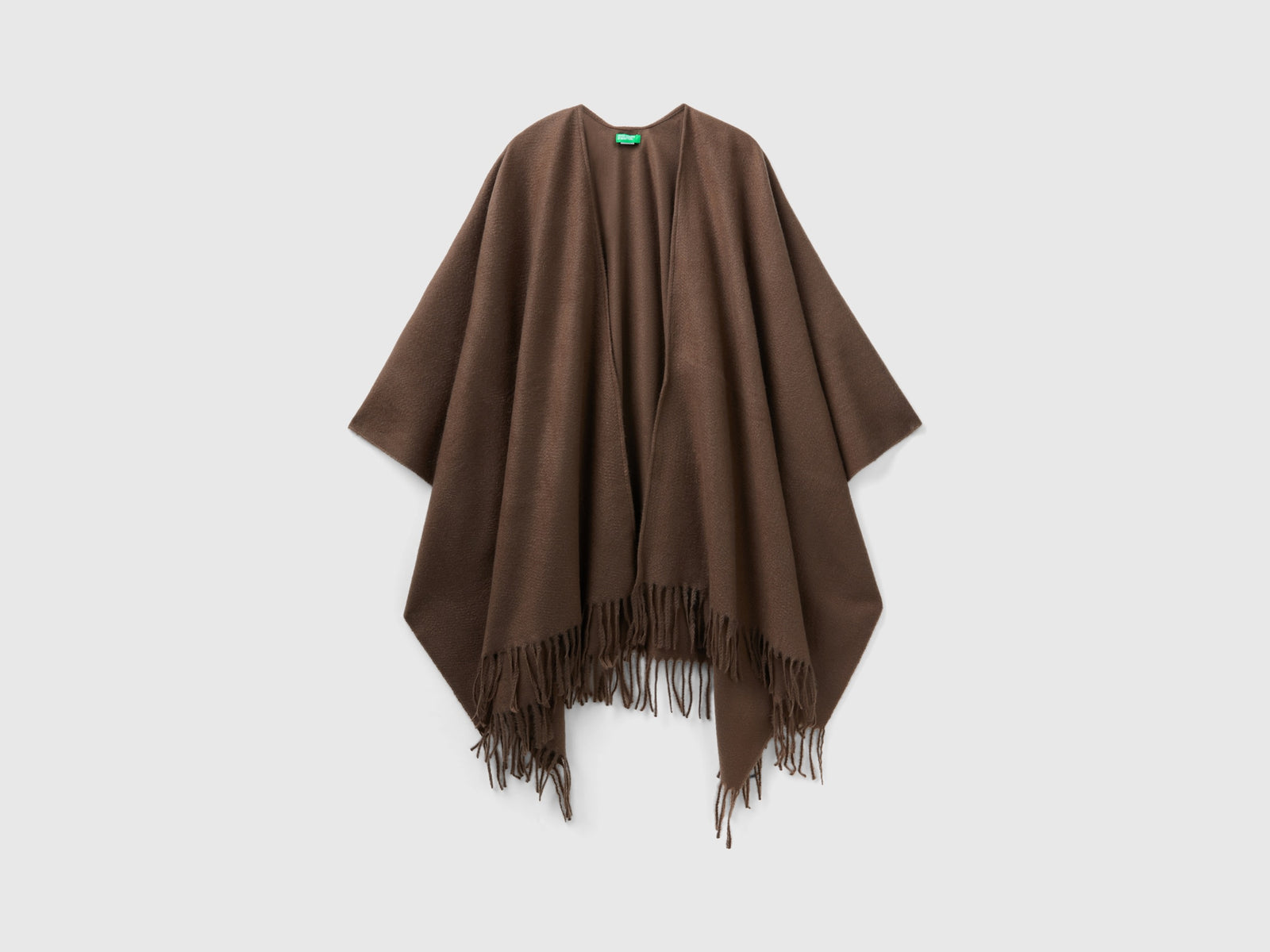 Mantella con frange da donna marrone | Benetton Outlet