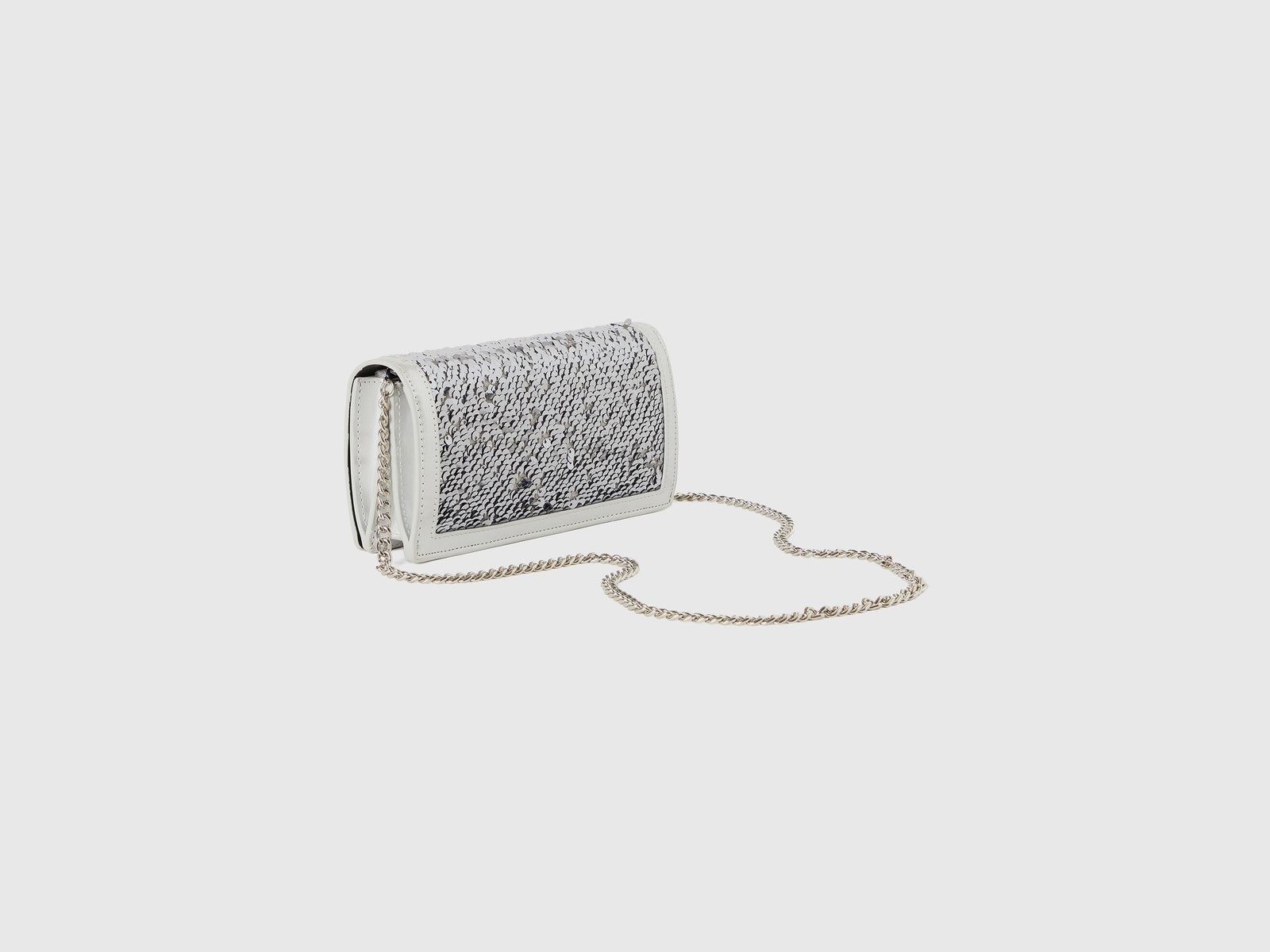 Borsa portafoglio con paillettes da donna argento 2 | Benetton Outlet