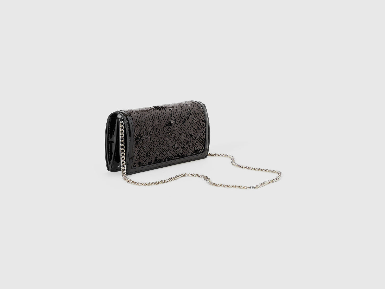 Borsa portafoglio con paillettes da donna nero 2 | Benetton Outlet