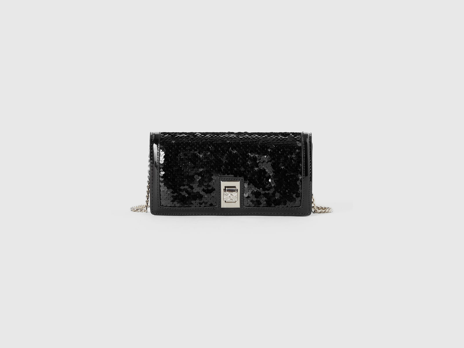 Borsa portafoglio con paillettes da donna nero | Benetton Outlet