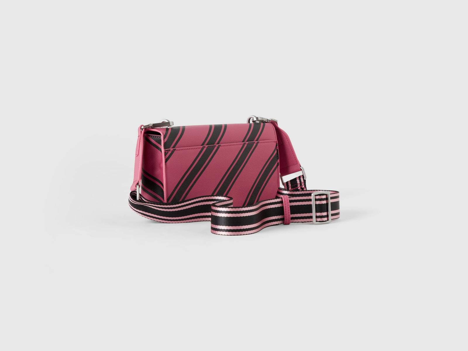 Borsetta a righe regimental da donna rosa 2 | Benetton Outlet