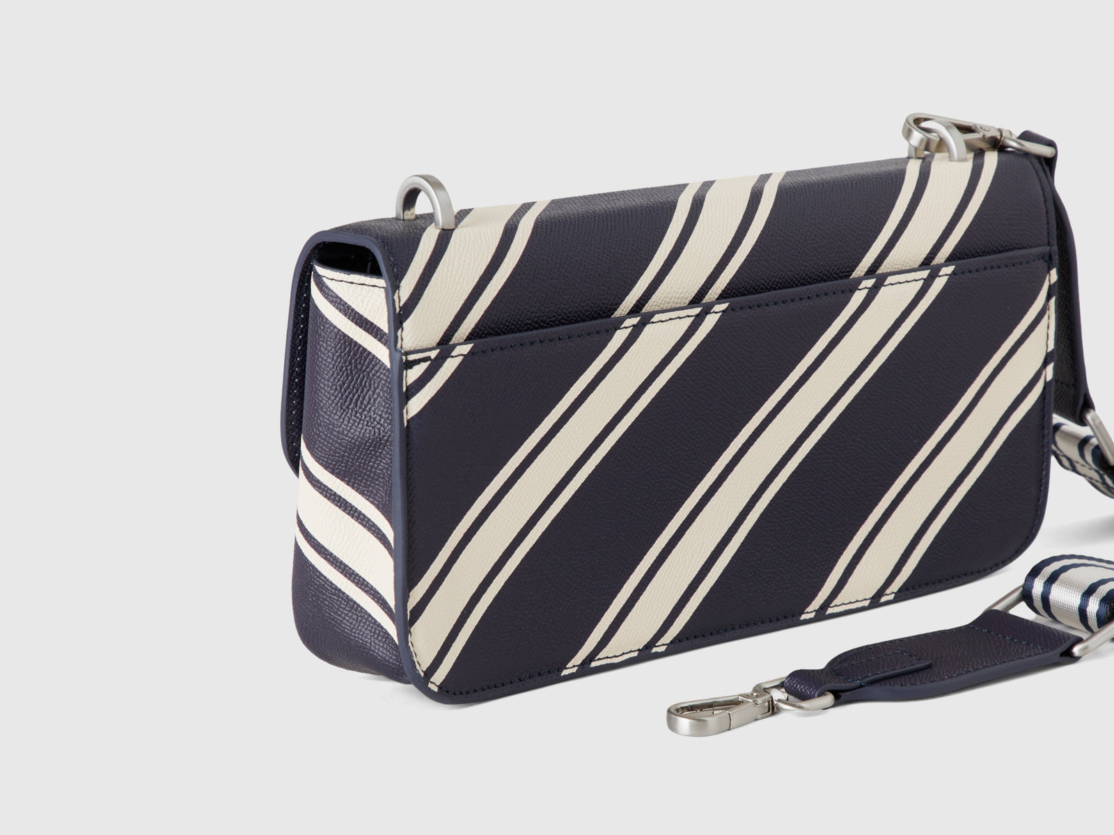 Borsetta a righe regimental da donna blu scuro 3 | Benetton Outlet
