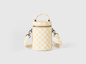 Mini borsa a cilindro a quadri