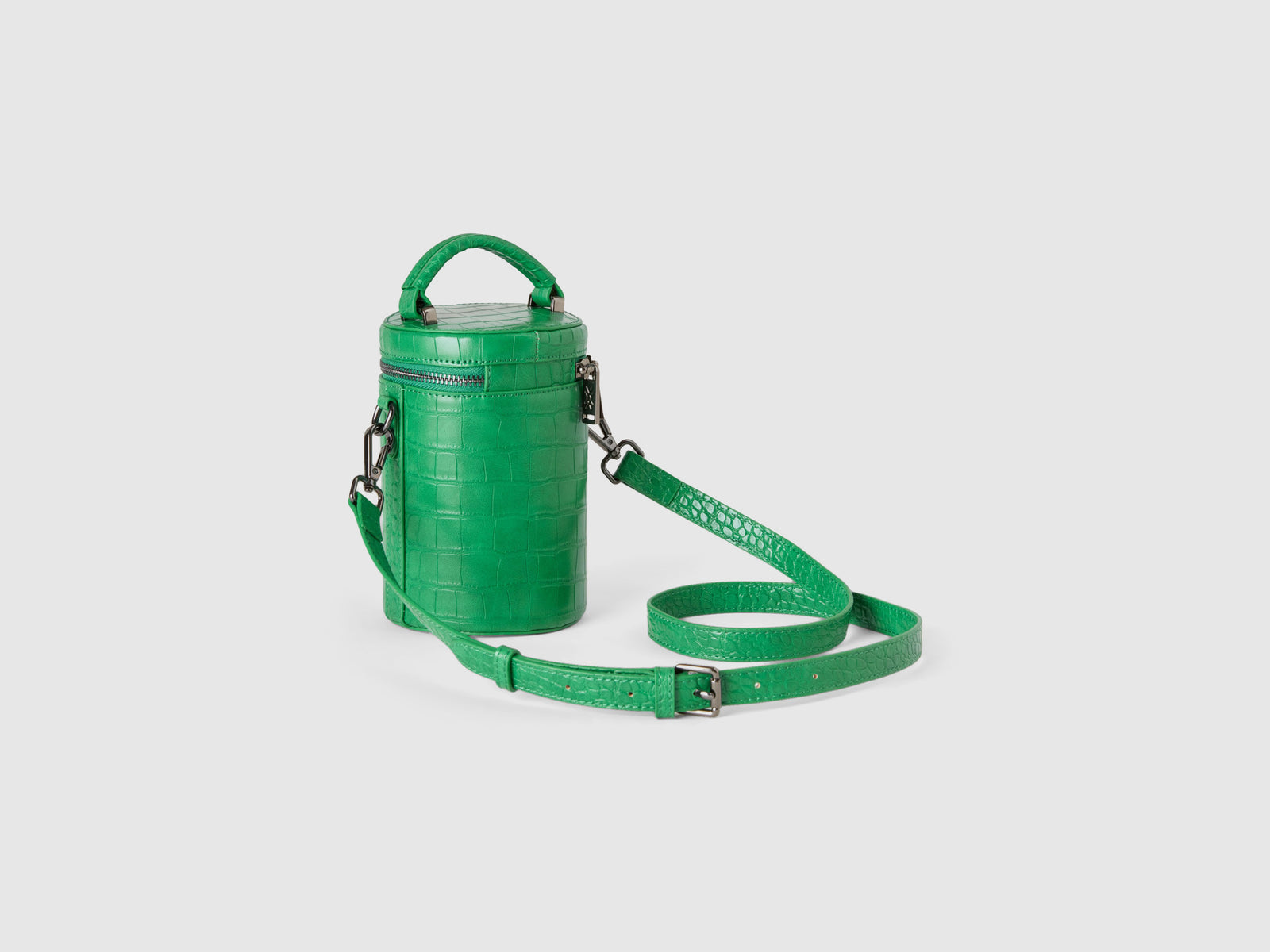 Mini borsa a cilindro stampa cocco da donna verde 2 | Benetton Outlet