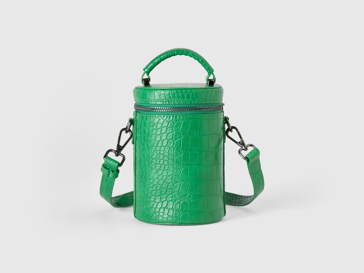 Mini borsa a cilindro stampa cocco da donna verde | Benetton Outlet