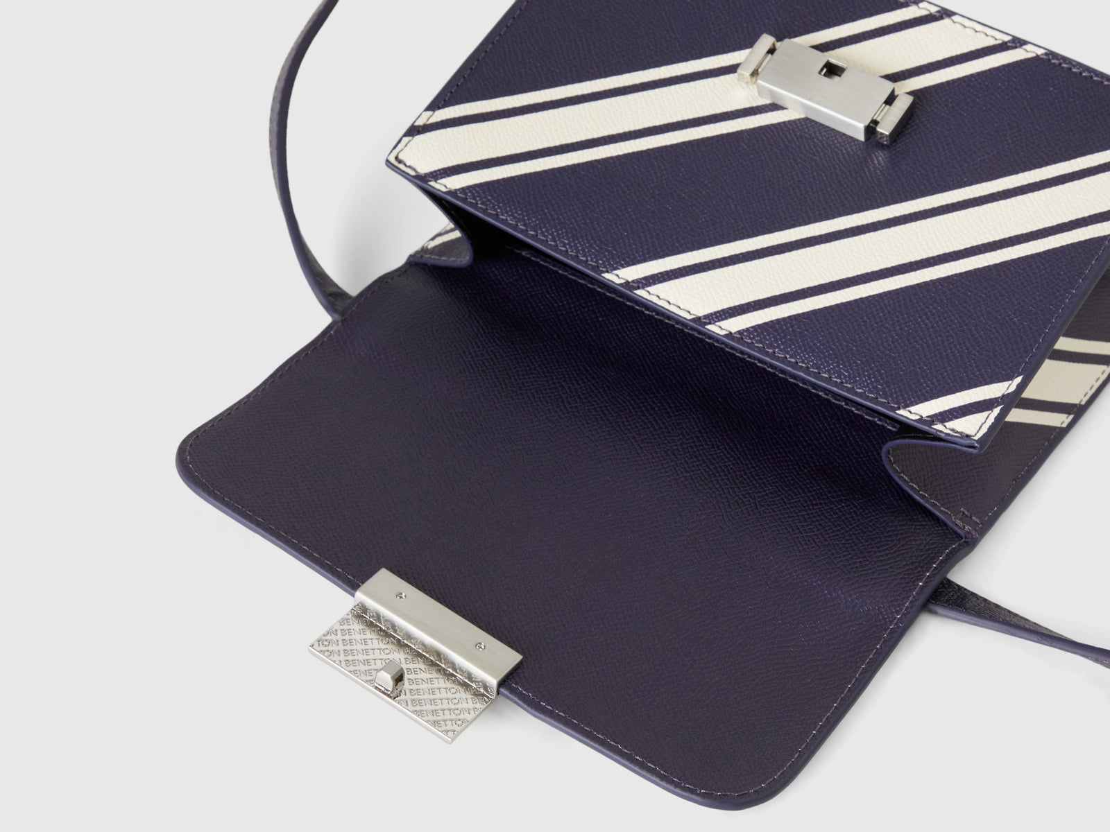 Borsa a righe regimental da donna blu scuro 3 | Benetton Outlet