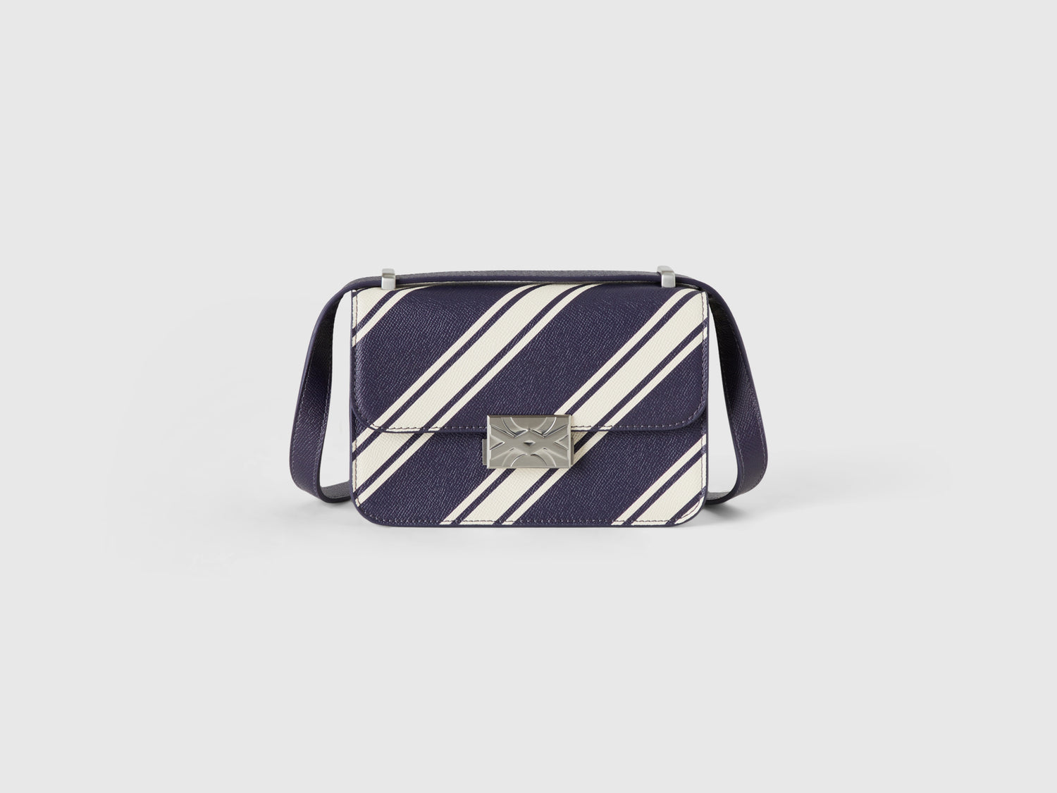 Borsa a righe regimental da donna blu scuro | Benetton Outlet