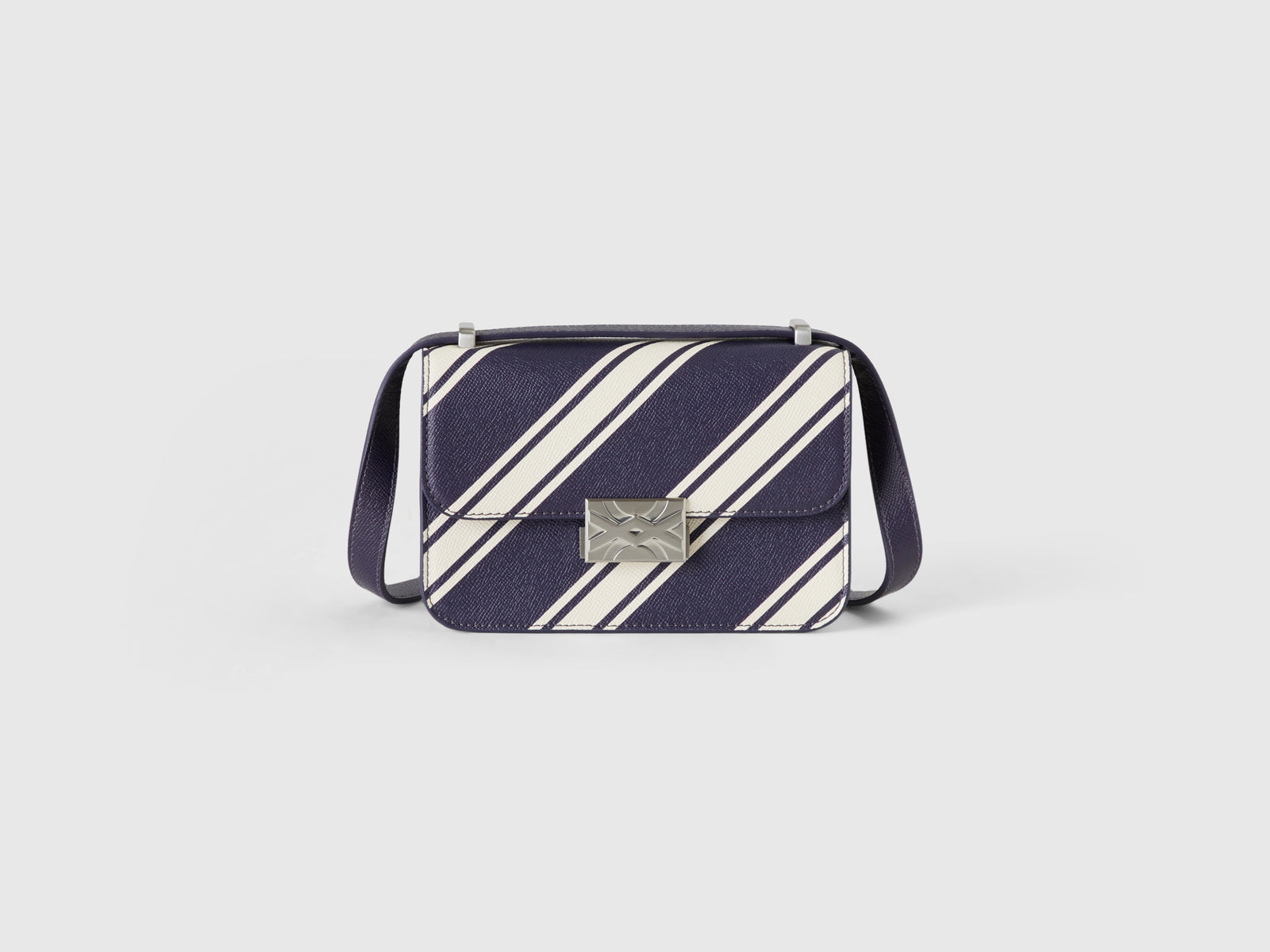 Borsa a righe regimental da donna blu scuro | Benetton Outlet