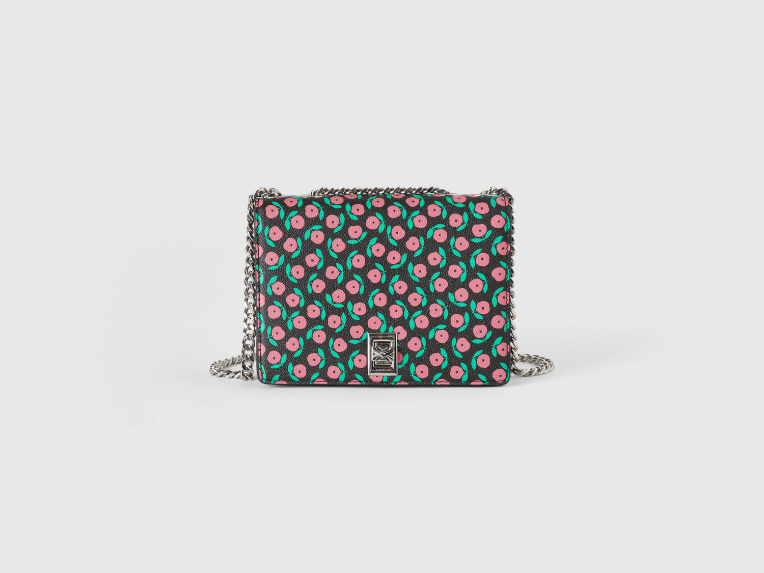 Borsa rigida a fiori da donna nero | Benetton Outlet