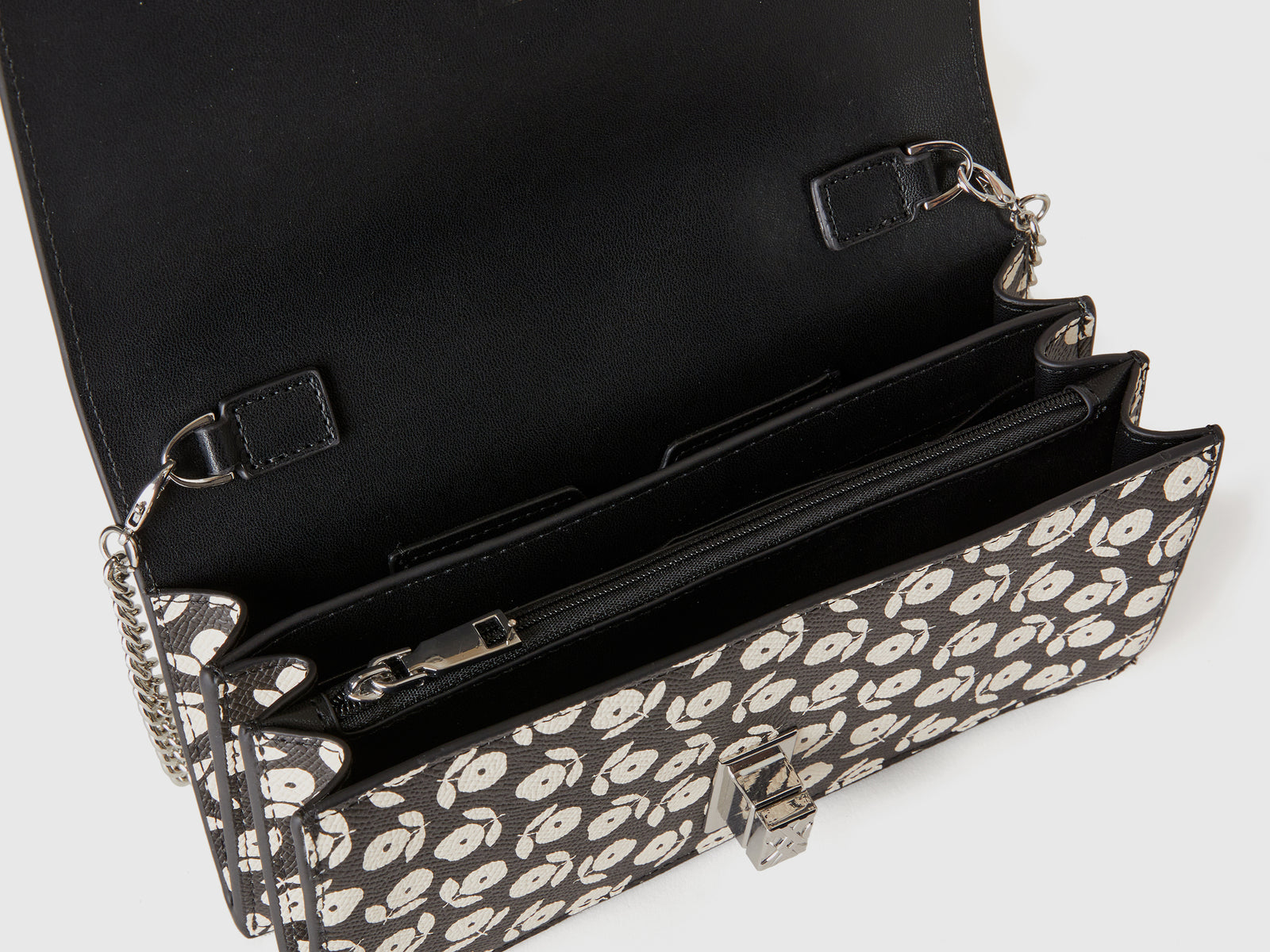 Borsa portafoglio a fiori da donna nero 3 | Benetton Outlet