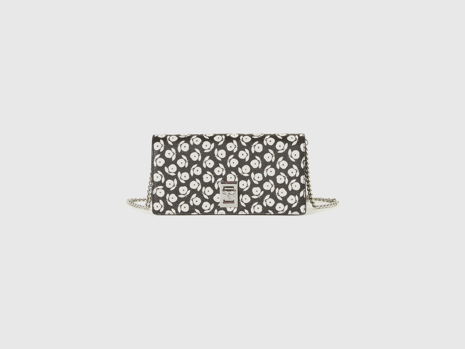 Borsa portafoglio a fiori da donna nero | Benetton Outlet