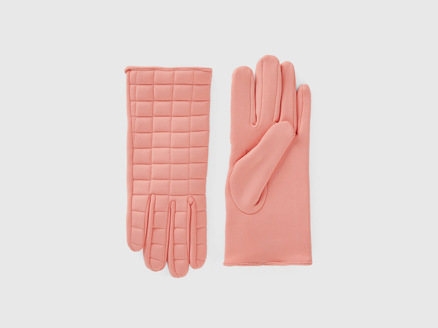 Guantes de nailon acolchados da donna rosa | Benetton Outlet