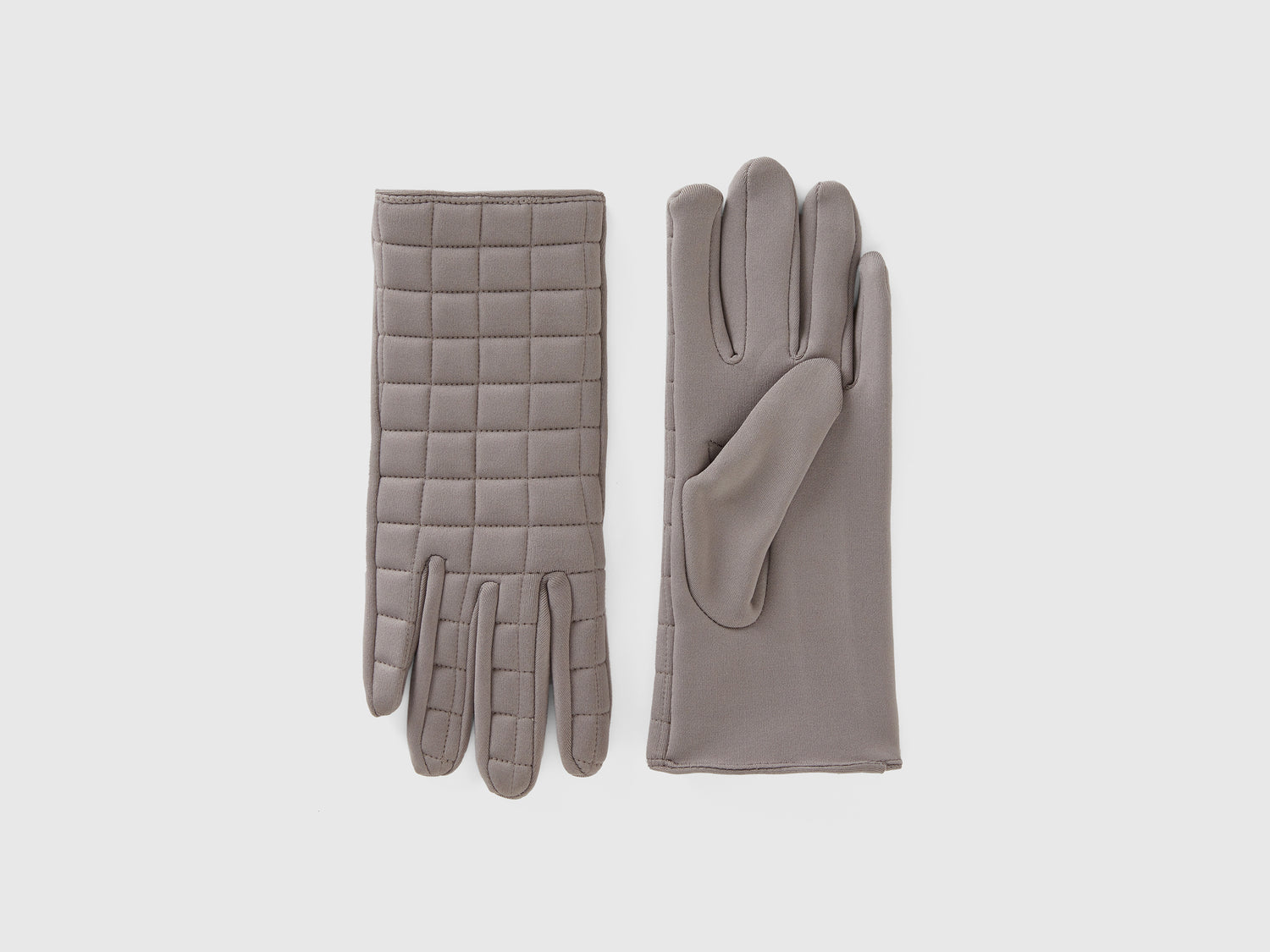 Guantes de nailon acolchados da donna grigio | Benetton Outlet