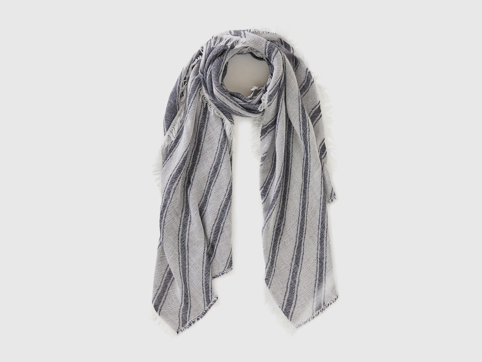 Sciarpa a righe regimental da donna blu scuro | Benetton Outlet