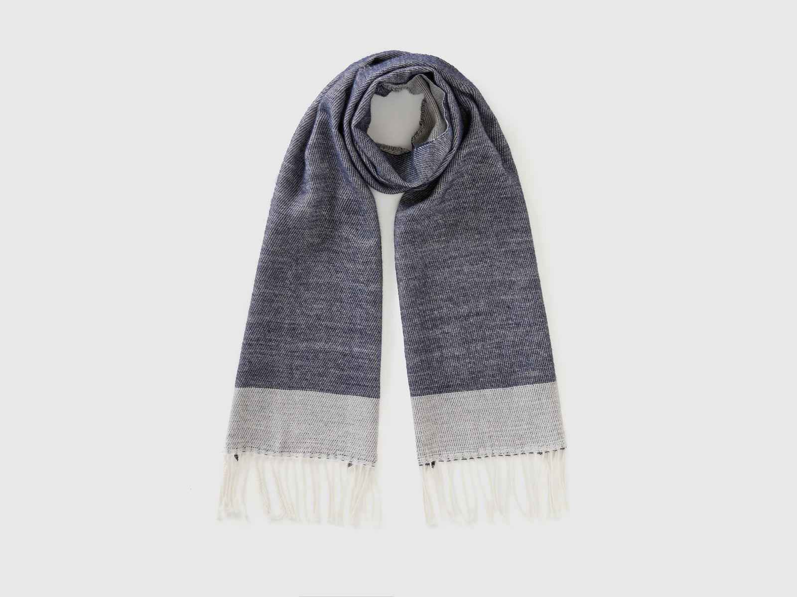 Bufanda de mezcla de algodón reciclado da uomo blu scuro | Benetton Outlet