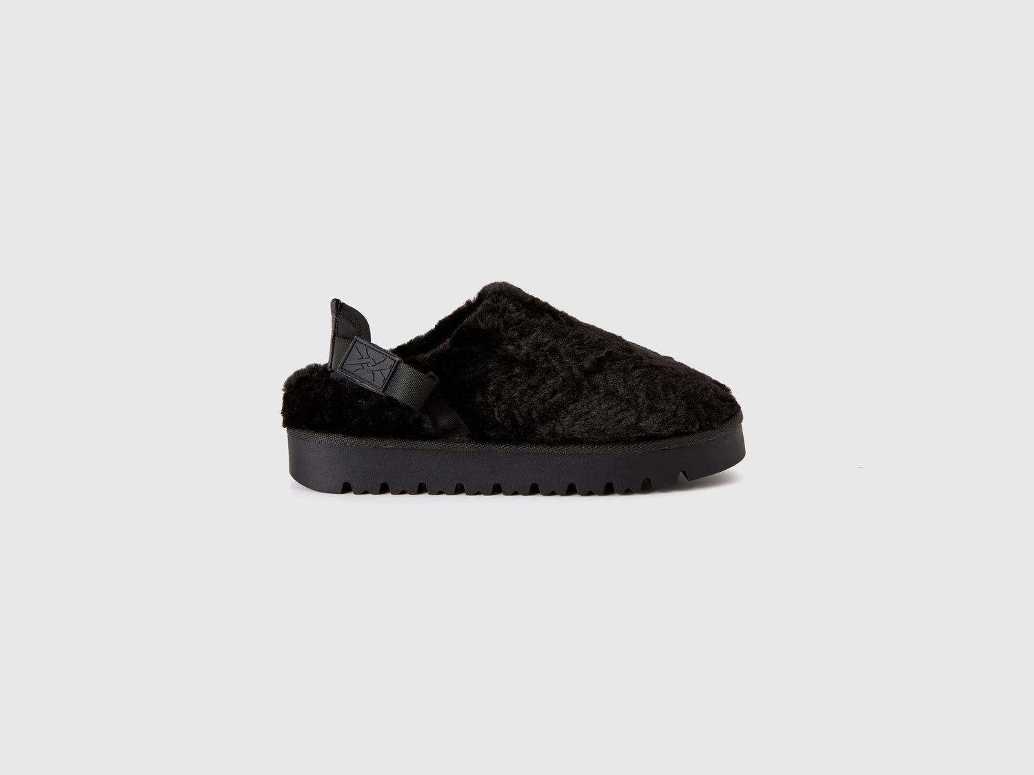 Sabot in pelliccia sintetica da donna nero | Benetton Outlet