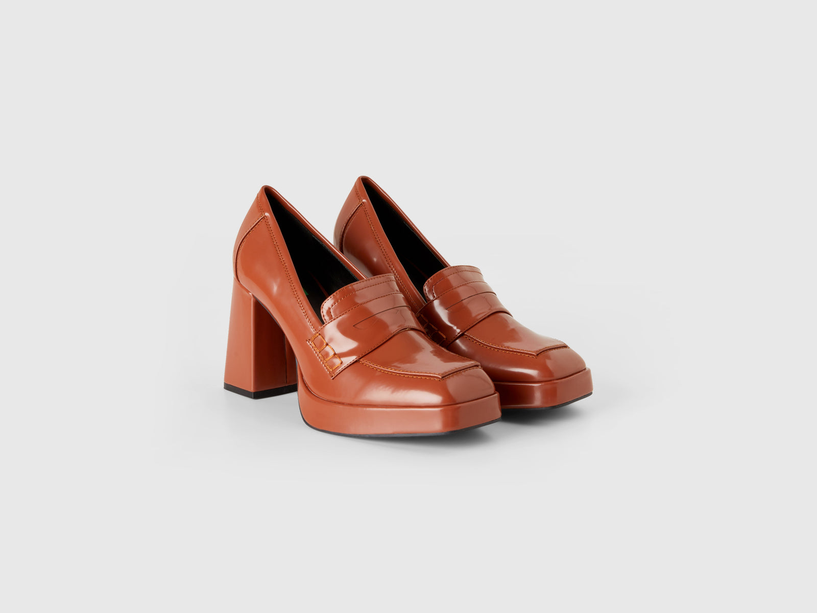 Mocasines con tacón y plataforma da donna marrone 4 | Benetton Outlet