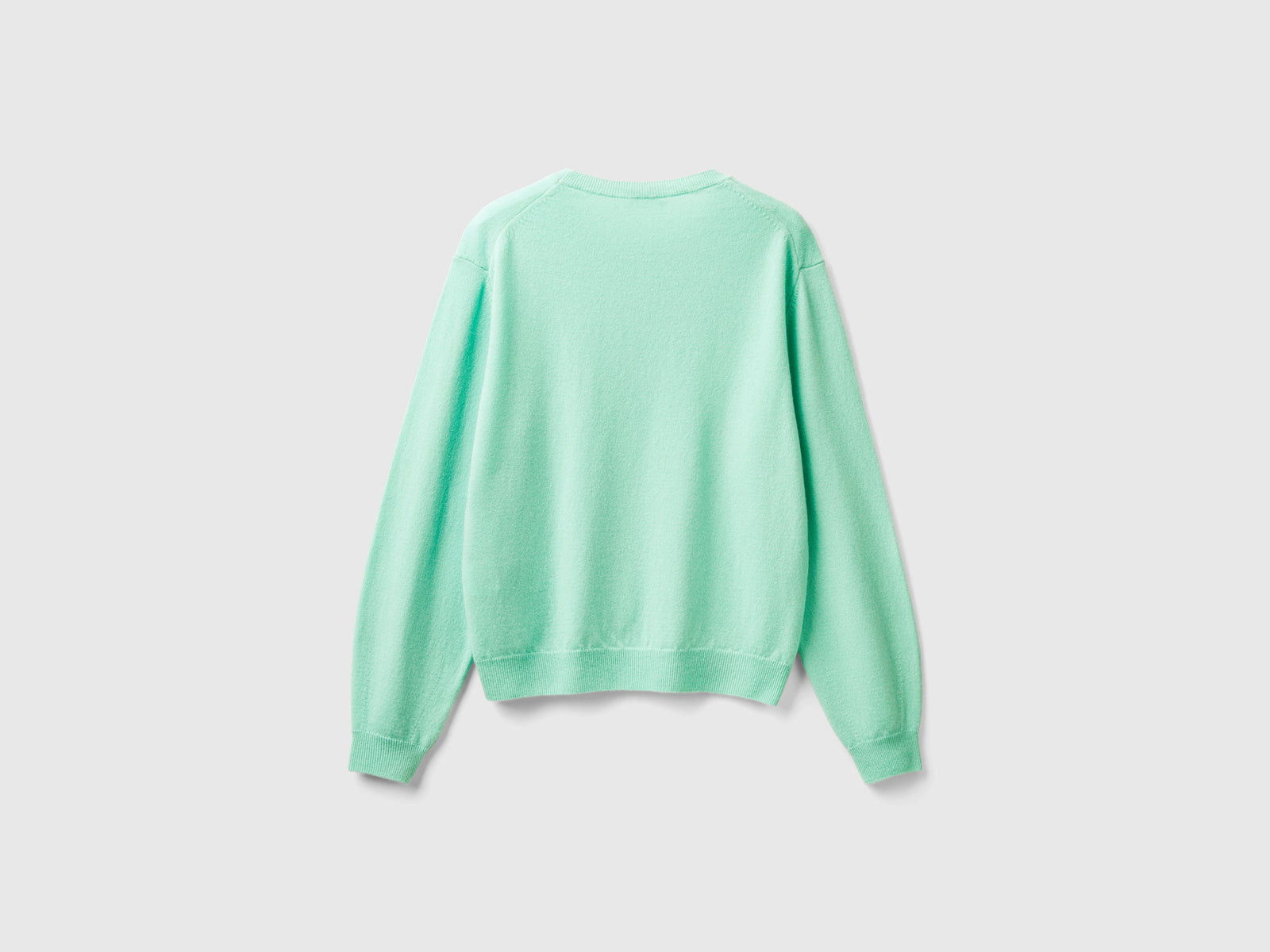 Maglia relaxed fit in pura lana Merino da donna verde acqua 2 | Benetton Outlet