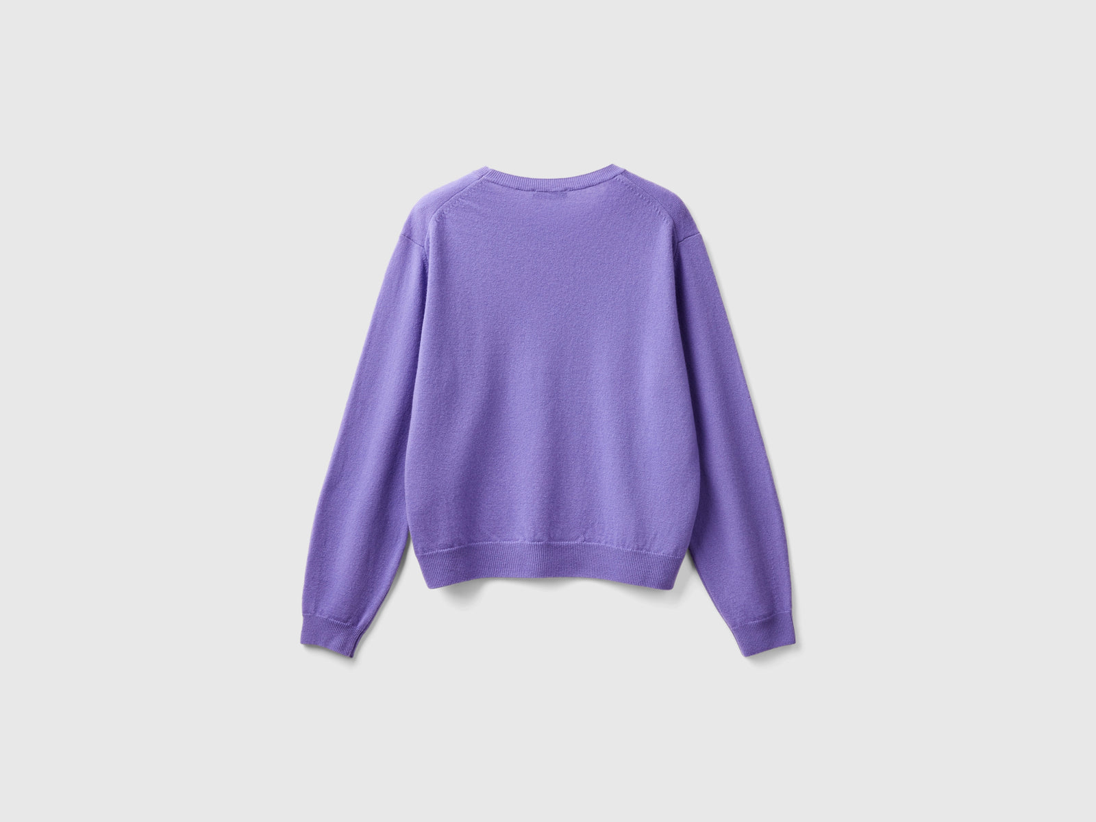 Maglia relaxed fit in pura lana Merino da donna viola 2 | Benetton Outlet