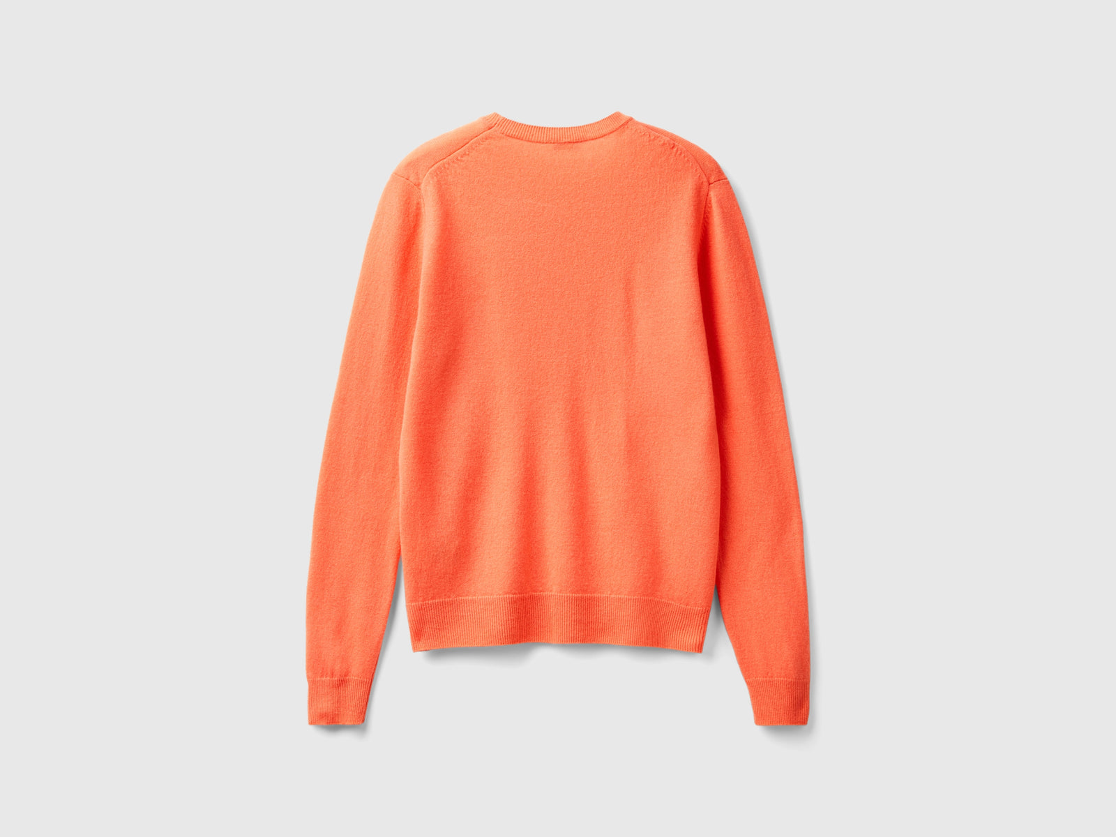 Maglia girocollo corallo in pura lana Merino da donna arancione 2 | Benetton Outlet