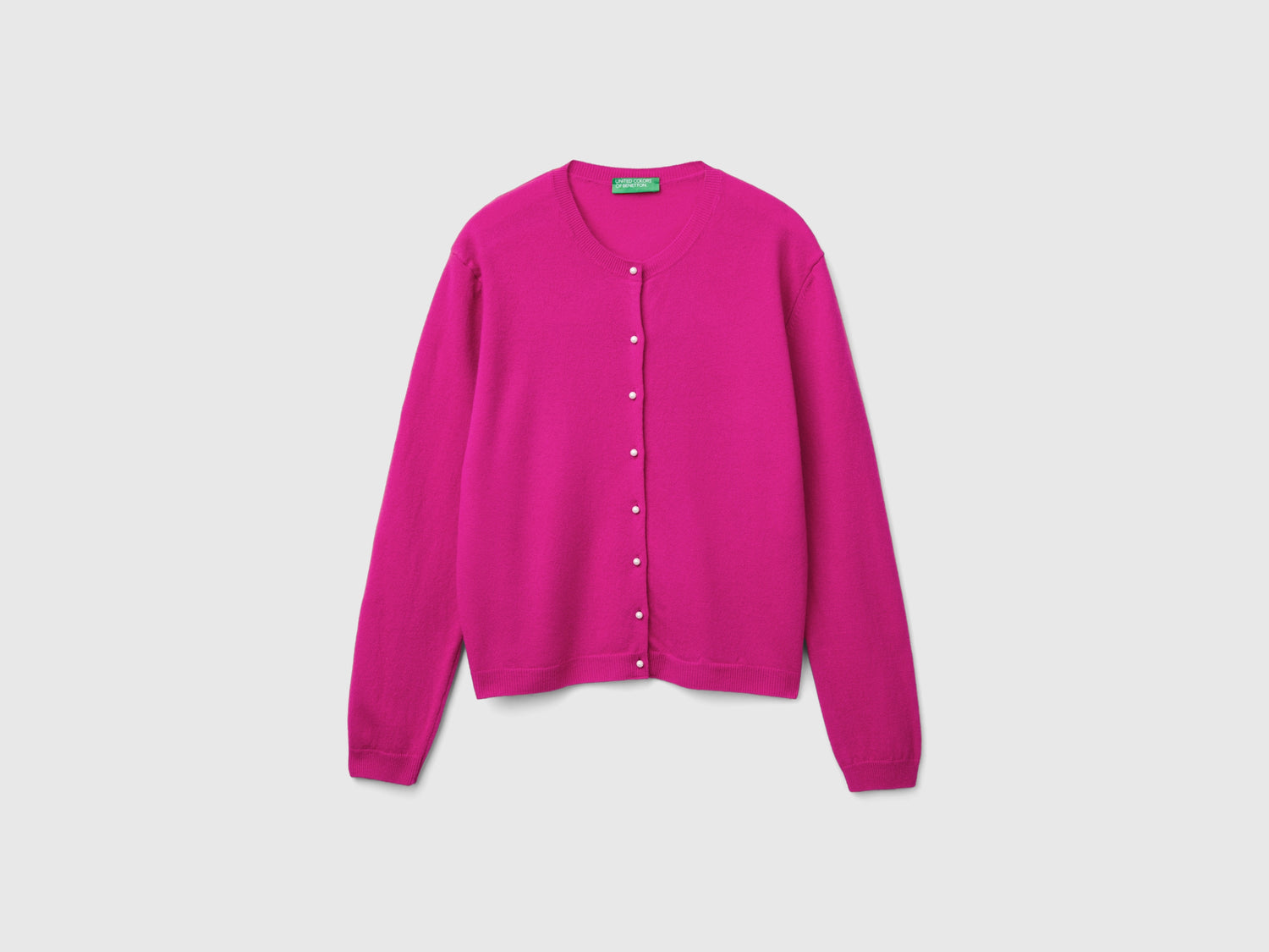 Pure Merino Wool Cardigan da donna ciclamino | Benetton Outlet