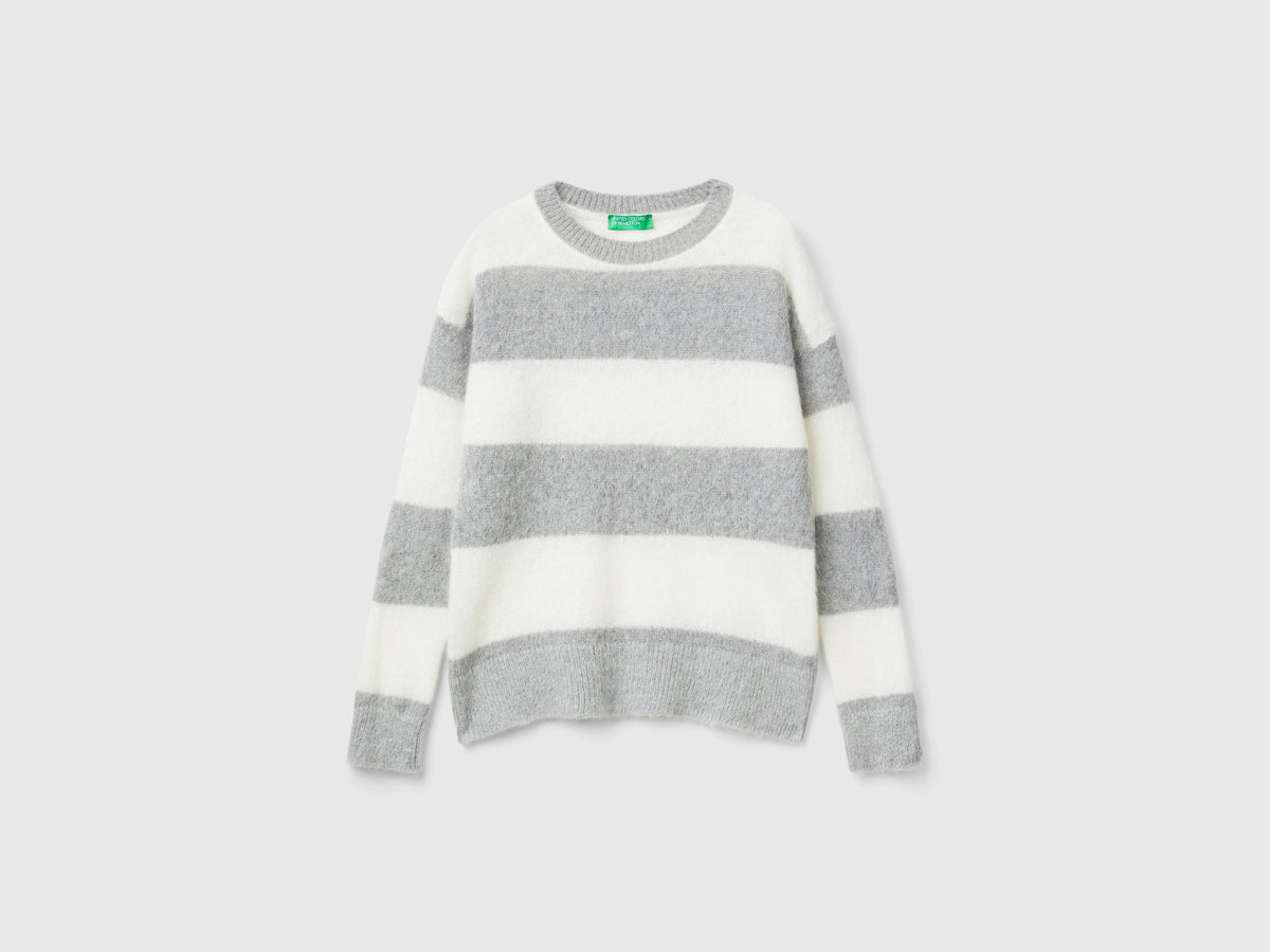 Maglia a righe in misto alpaca