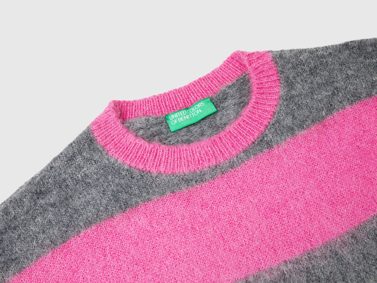 Maglia a righe in misto alpaca