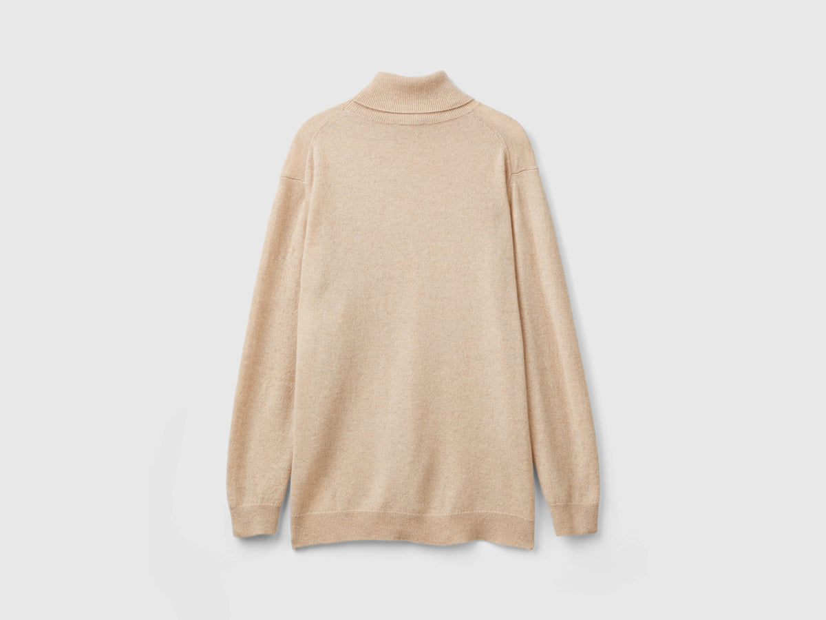 Oversized turtleneck in pure cashmere