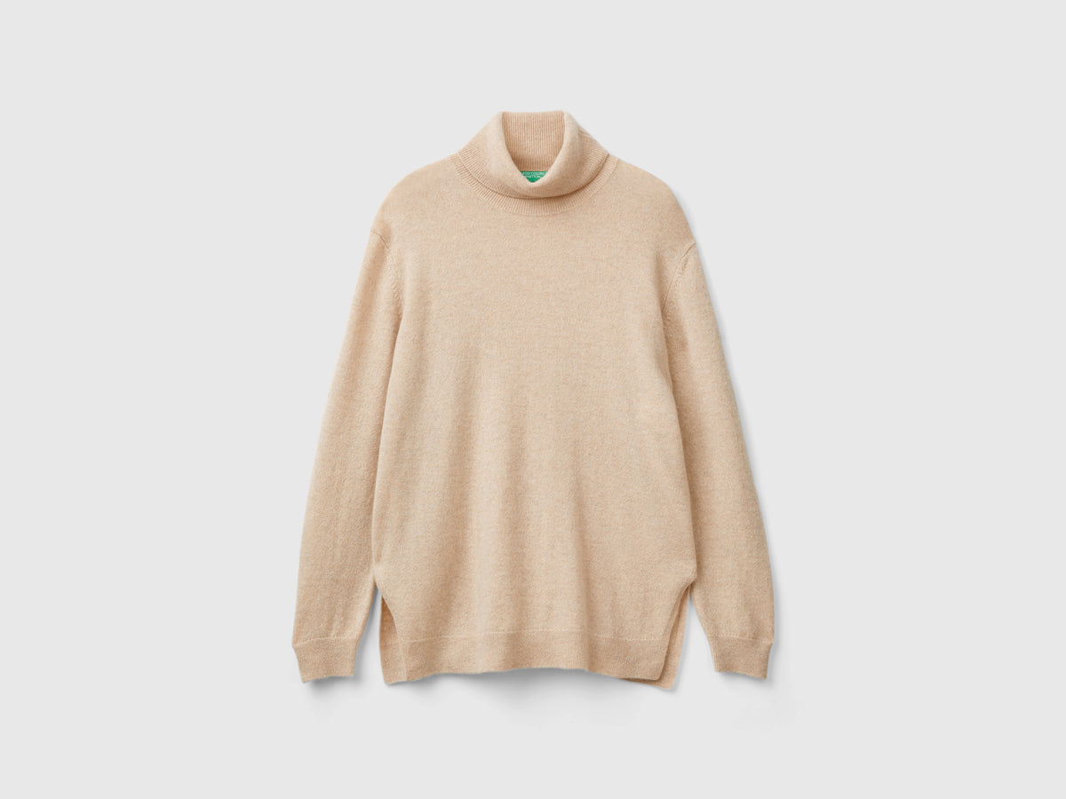 Oversized turtleneck in pure cashmere