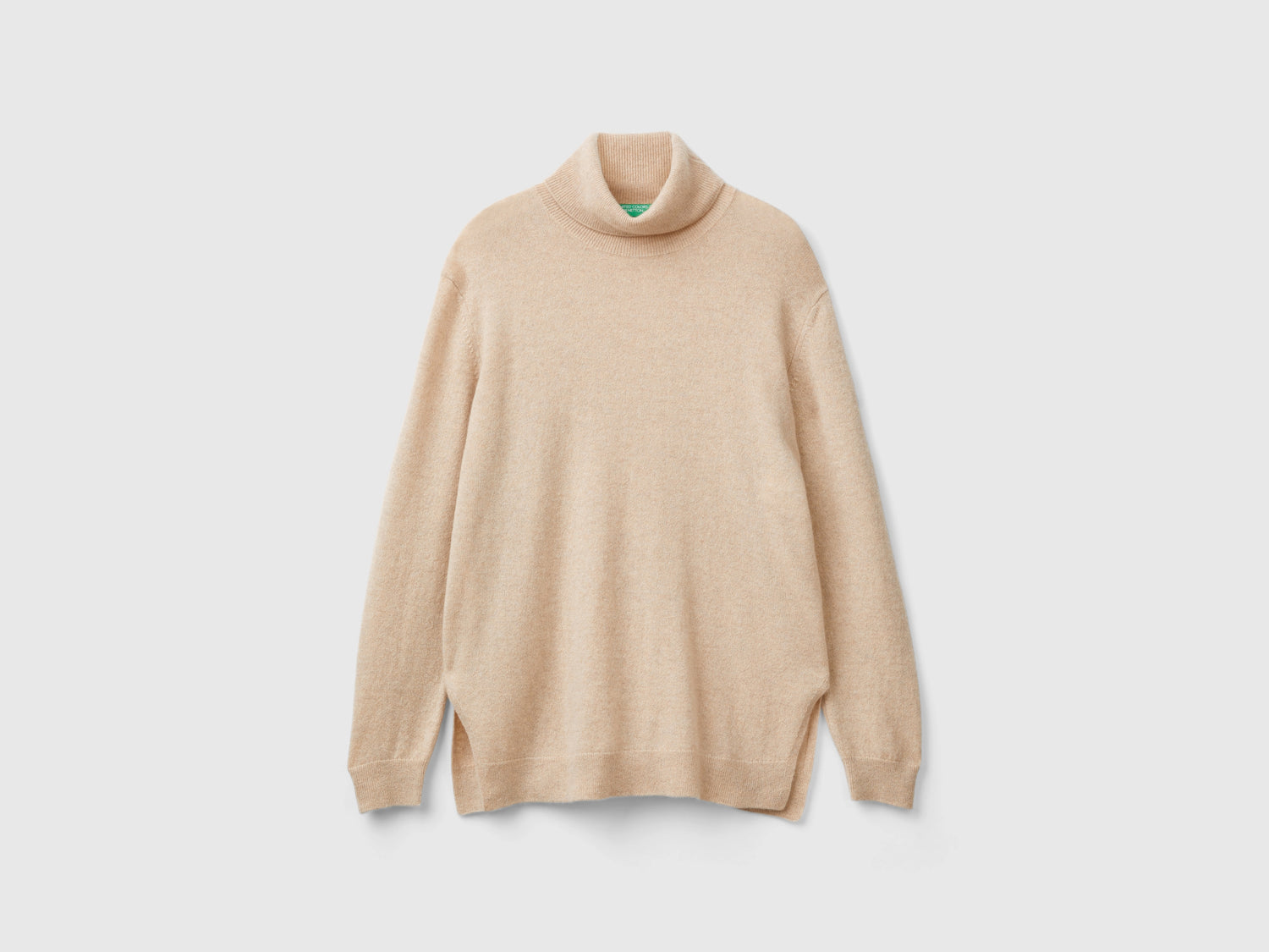 Oversized turtleneck in pure cashmere da donna beige | Benetton Outlet