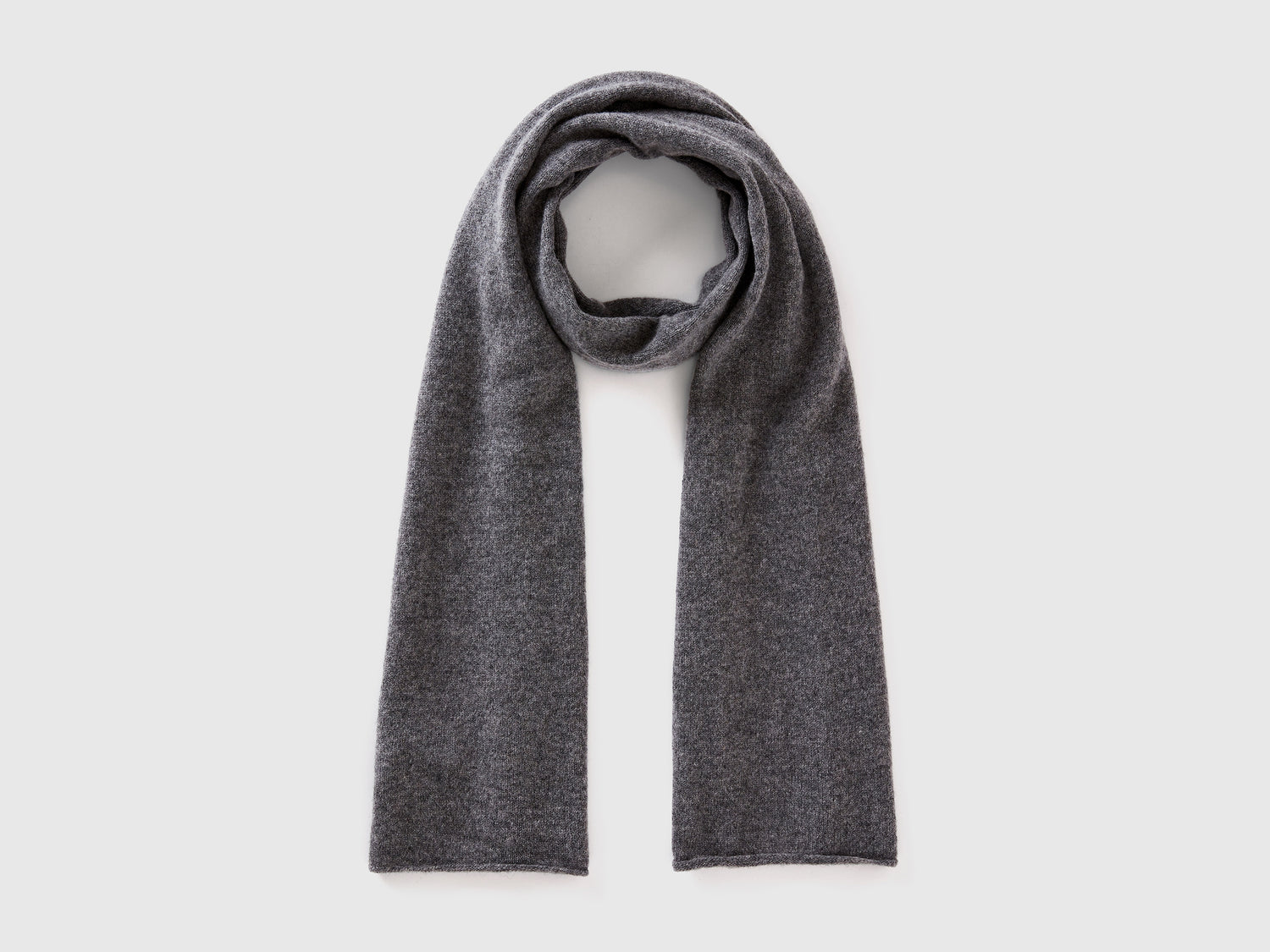 Bufanda de cachemira pura da donna grigio scuro | Benetton Outlet