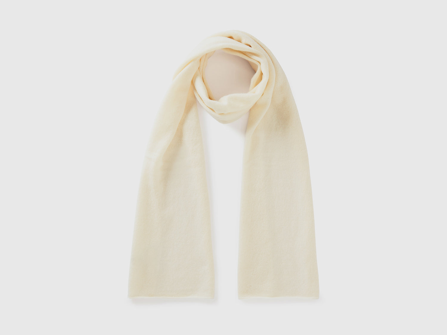 Bufanda de cachemira pura da donna bianco panna | Benetton Outlet