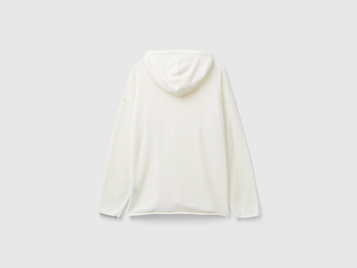 Maglia misto cashmere con cappuccio