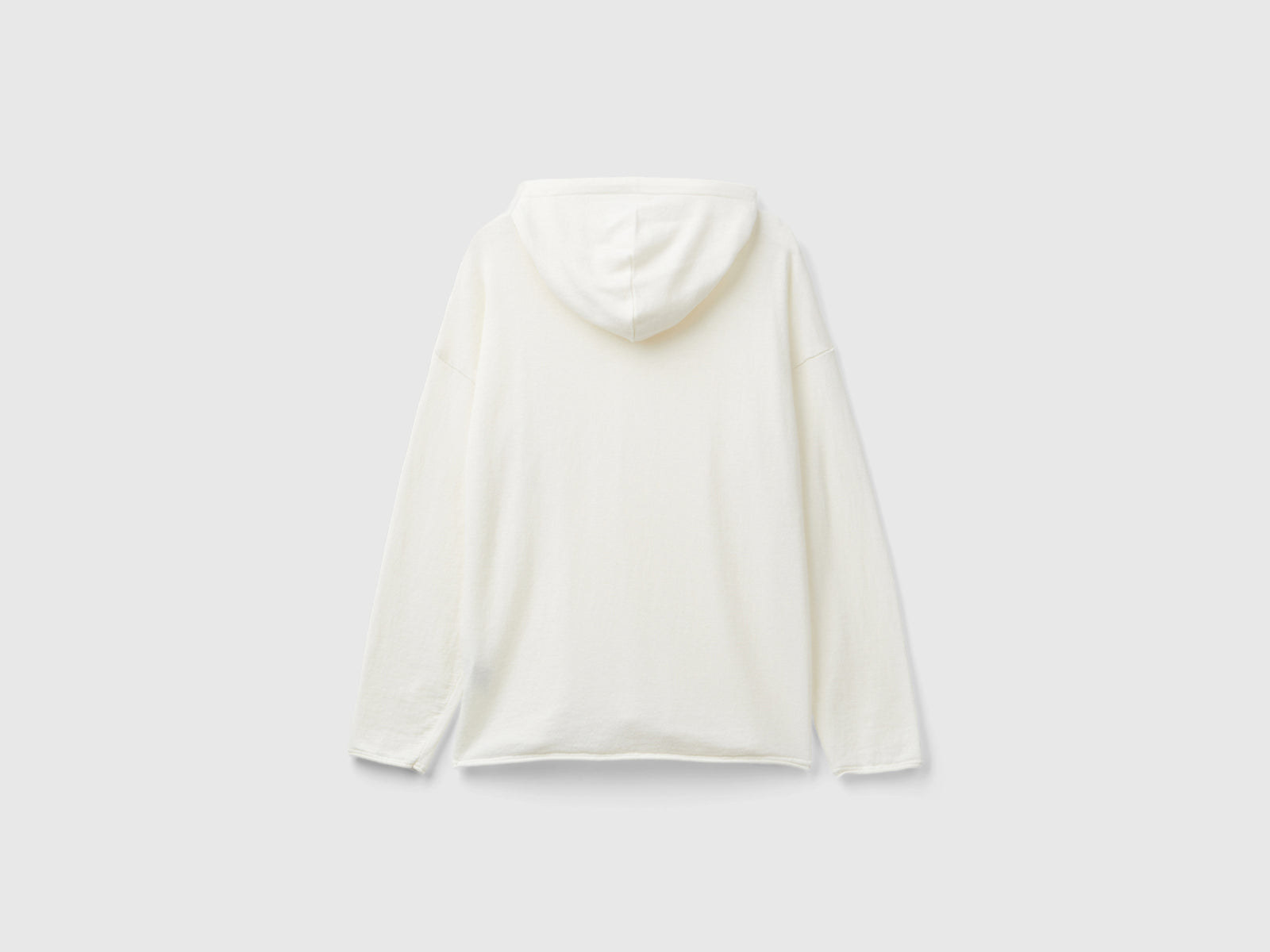 Maglia misto cashmere con cappuccio da donna bianco panna 2 | Benetton Outlet