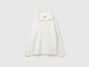 Maglia misto cashmere con cappuccio