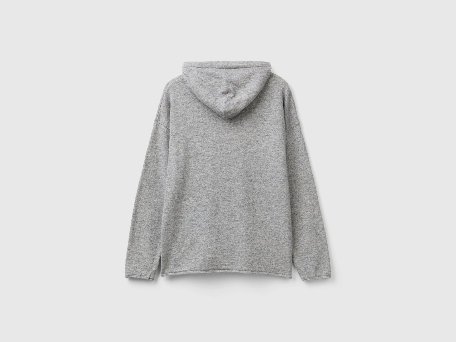 Maglia misto cashmere con cappuccio da donna grigio chiaro 2 | Benetton Outlet
