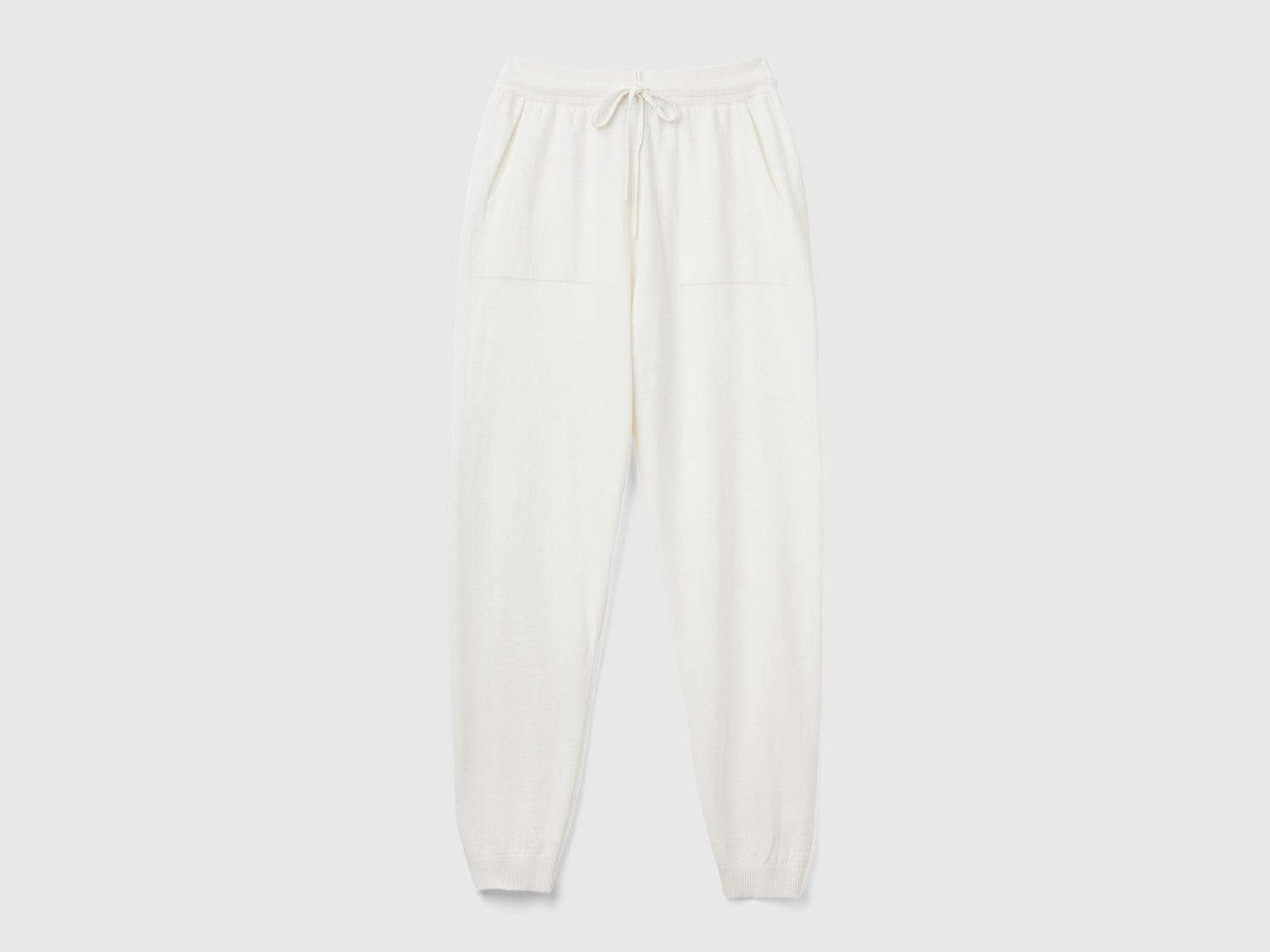 Pantalone sportivo panna misto cashmere da donna bianco panna | Benetton Outlet