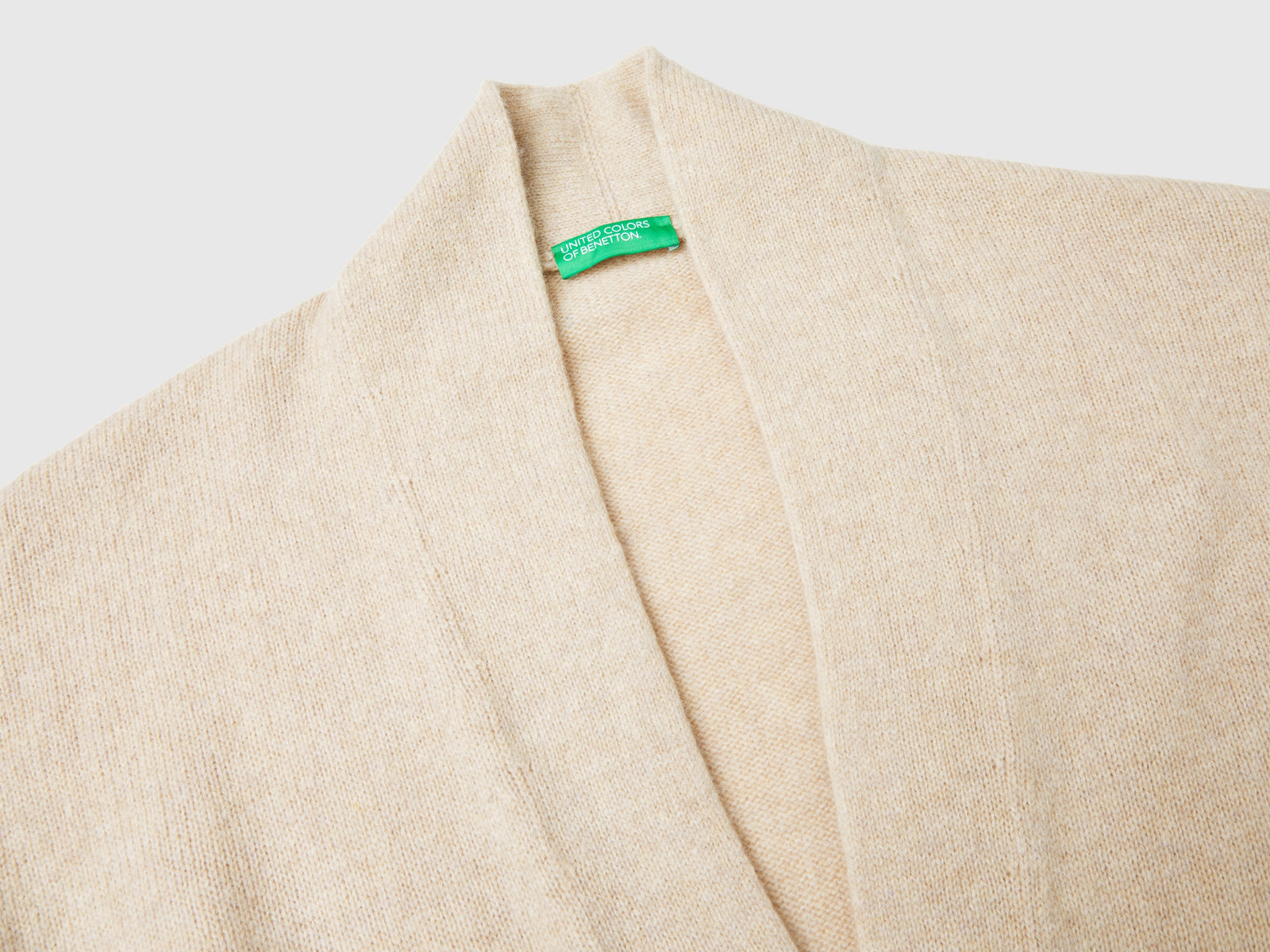 Long cardigan in pure Shetland wool da donna beige 3 | Benetton Outlet