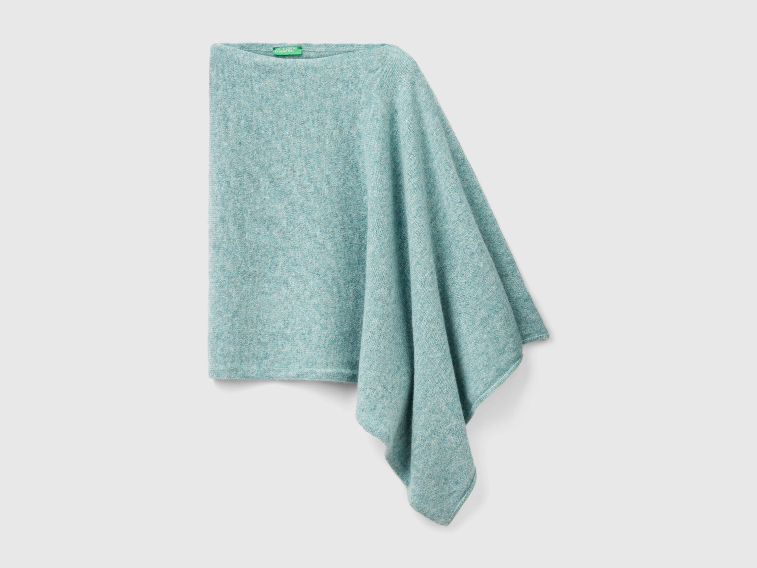 Mantella in pura lana Shetland da donna verde acqua | Benetton Outlet